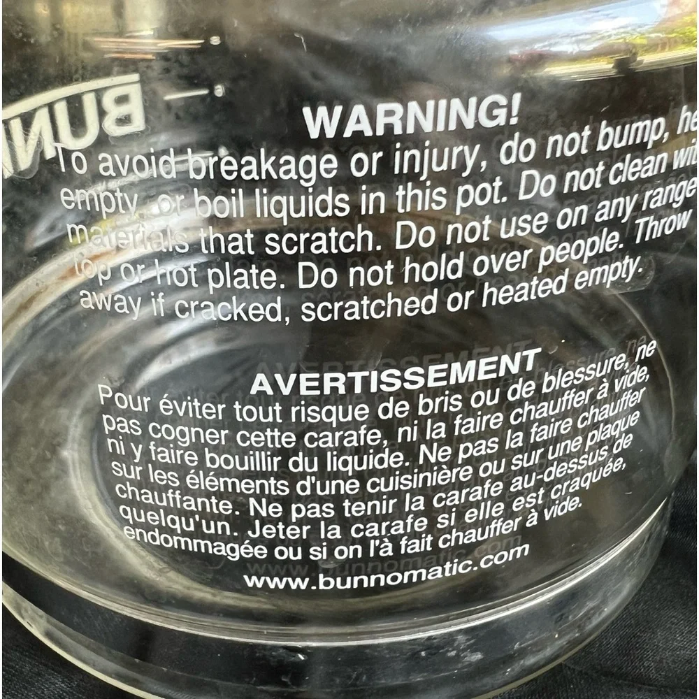 Bunn 10 Cup Coffee Pot Carafe Glass NDC-B Replacement